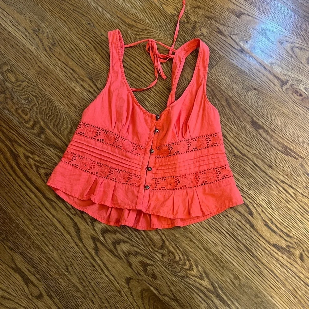 Free People Kianna Lace Tank Top Large